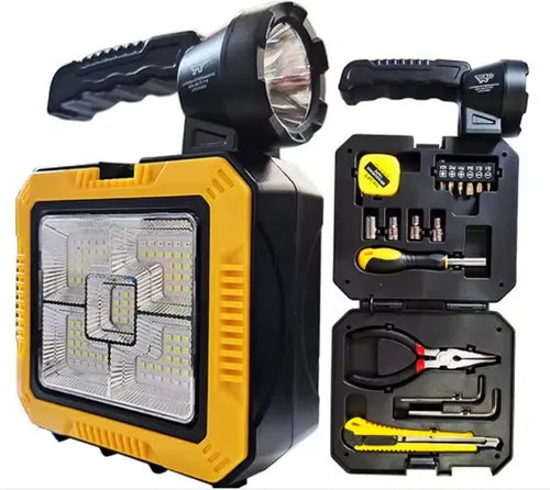 LuminaKit Super Linterna Solar Con Set de Herramientas