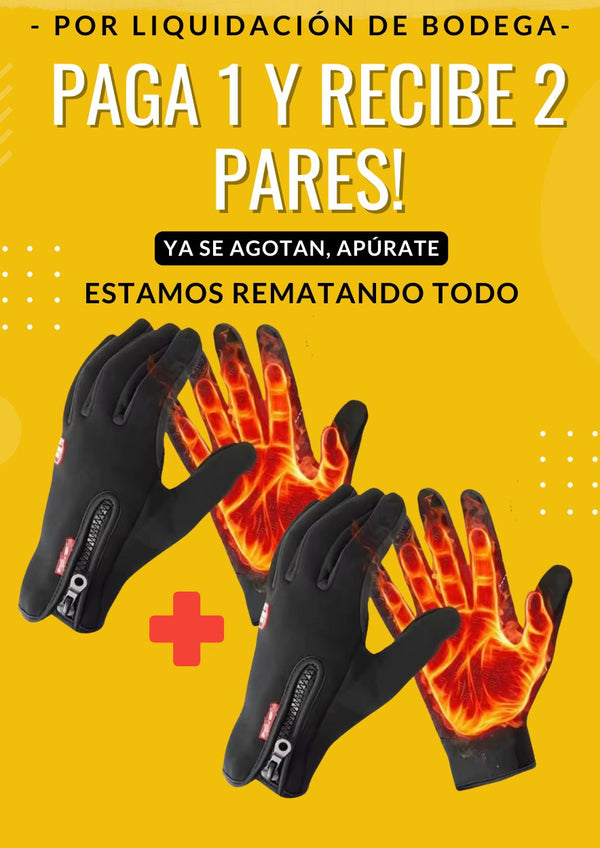 Guantes Térmicos con Dedo Tactil y Silicona Antideslizante 2x1