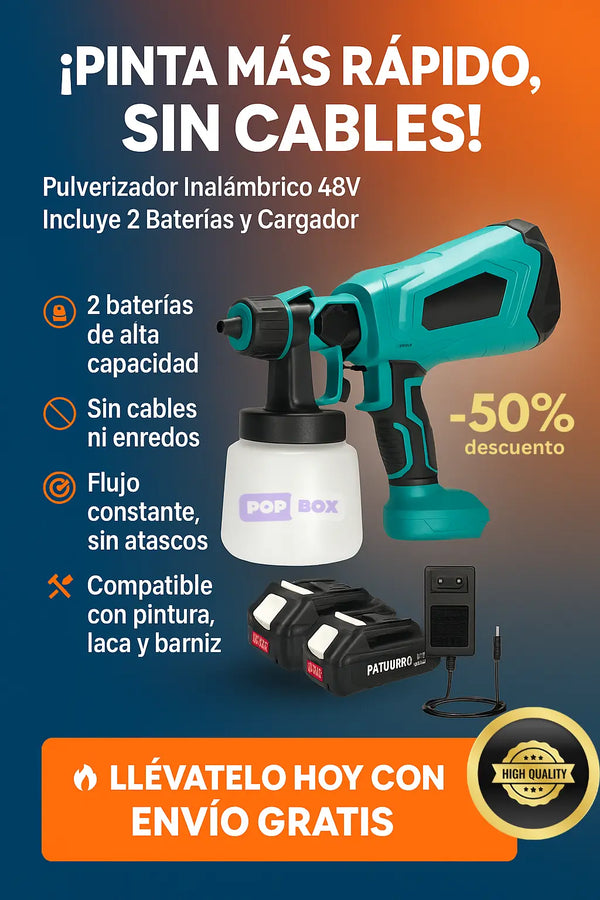 Pulverizador De Pintura Inalámbrico Doble Batería 48V