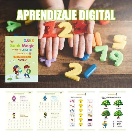 Set De 4 Libros De Caligrafía + Lapices Tinta Mágica